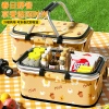 Outdoor picnic basket, large-capacity insulated bag, foldable portable takeout delivery box, fresh-keeping and cold-preserving ice pack, shopping basket Application Scenario